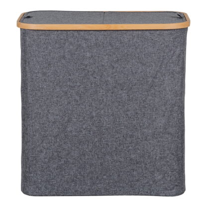 Noto Wäschekorb – Wäschekorb, Bambus/Textil, dunkelgrau, 54 x 33 x 54 cm – Bild 4