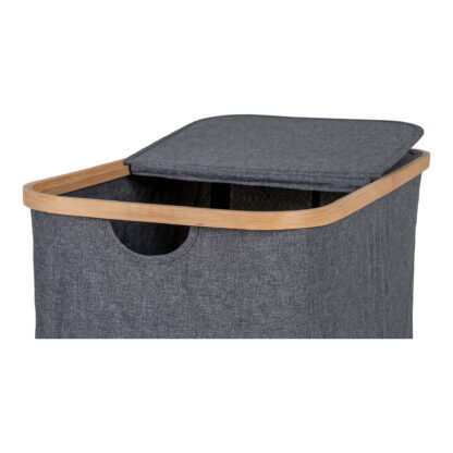 Noto Wäschekorb – Wäschekorb, Bambus/Textil, dunkelgrau, 54 x 33 x 54 cm – Bild 5