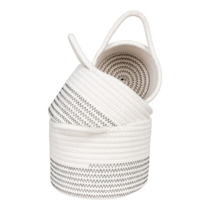 Algar Baskets - Körbe, Baumwolle, weiß/grau, 3er-Set – Bild 2