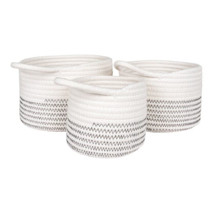 Algar Baskets - Körbe, Baumwolle, weiß/grau, 3er-Set – Bild 3