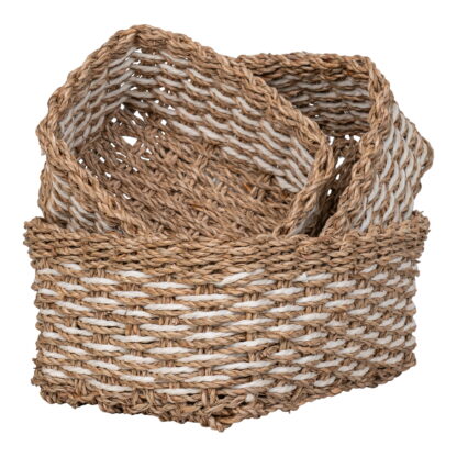 Pala Baskets - Körbe, Seegras/Papier, natur/weiß, 3er-Set – Bild 3