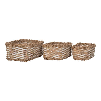 Pala Baskets - Körbe, Seegras/Papier, natur/weiß, 3er-Set