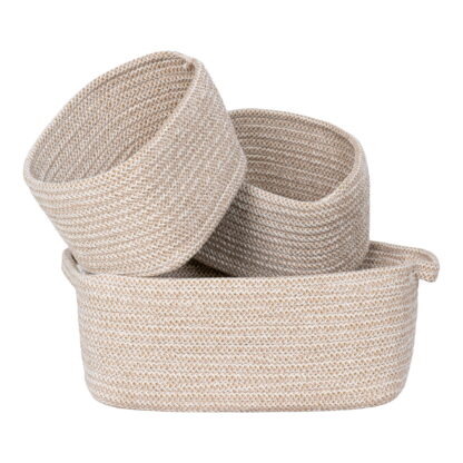 Teixo Baskets - Körbe, Baumwolle, Beige, 3er-Set – Bild 2