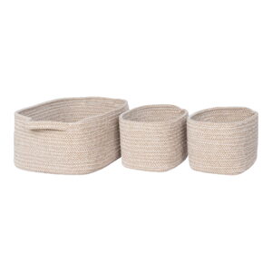 Teixo Baskets - Körbe, Baumwolle, Beige, 3er-Set