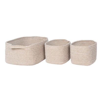 Teixo Baskets - Körbe, Baumwolle, Beige, 3er-Set