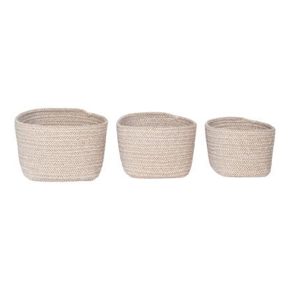 Cadima Baskets - Körbe, Baumwolle, Beige, 3er-Set – Bild 2
