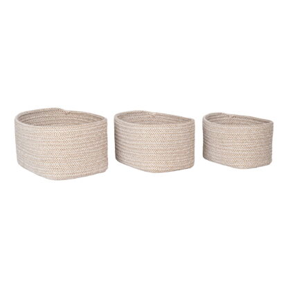 Cadima Baskets - Körbe, Baumwolle, Beige, 3er-Set