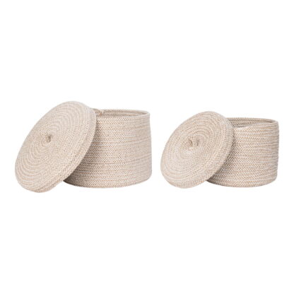 Sebal Baskets - Körbe, Baumwolle, Beige, 2er-Set – Bild 2