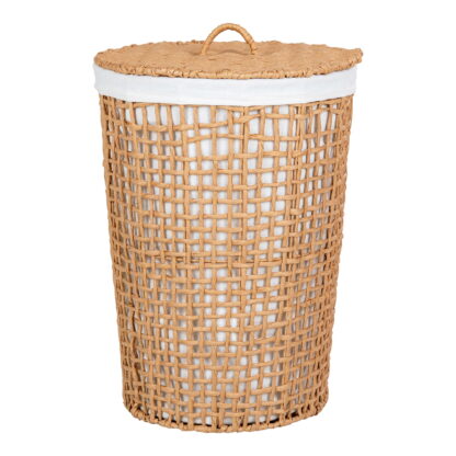 Pomal Wäschekorb – Wäschekorb, Papier, natur/weiß, ø42x56 cm