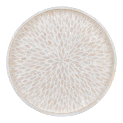 Tablett - <p>Tablett, Bambus/Capiz, Beige, 40x40x3,5 cm</p> – Bild 3
