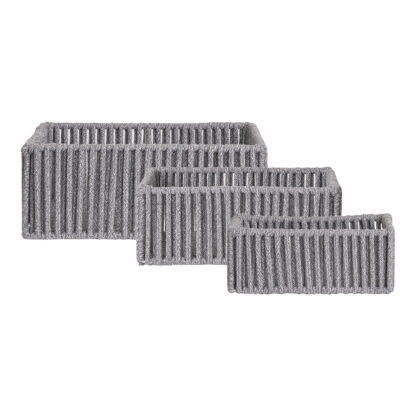 Arese Baskets - Körbe, Baumwolle/Metall, grau, 3er-Set – Bild 2
