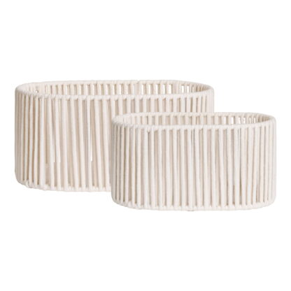 Arese Baskets – Körbe, Baumwolle/Metall, gebrochenes Weiß, 2er-Set – Bild 4