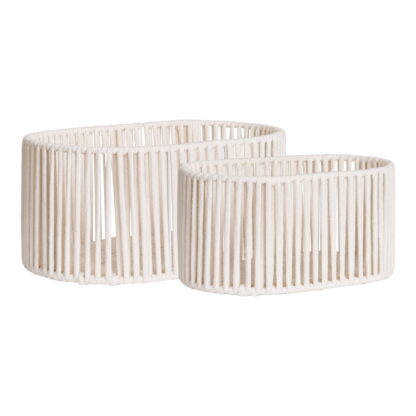 Arese Baskets – Körbe, Baumwolle/Metall, gebrochenes Weiß, 2er-Set