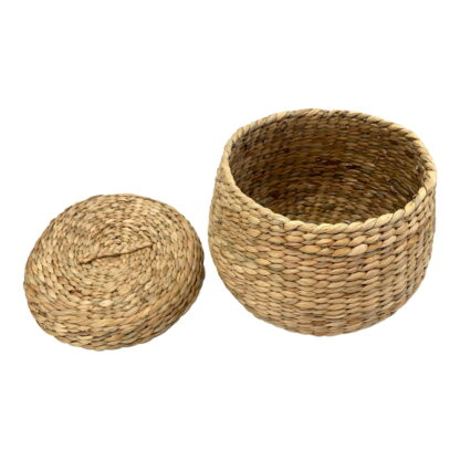 Arona Basket - Korb, Wasserhyazinthe, natur ø30x26,5 cm – Bild 3