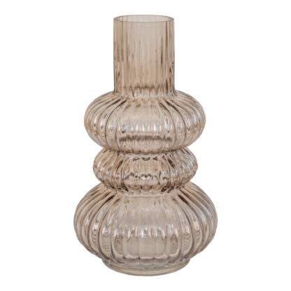 Vase - Vase, mundgeblasenes Glas, geräuchert, ø15x25 cm