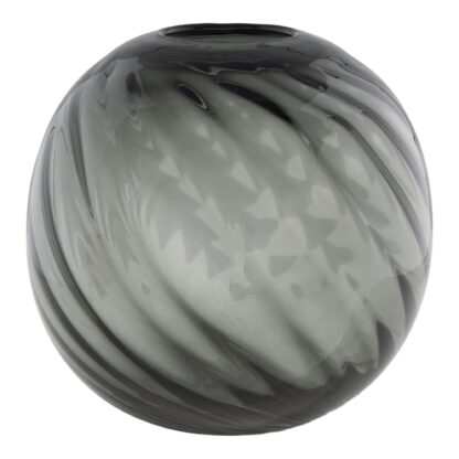 Vase - Vase, mundgeblasenes Glas, grau, ø20x19 cm