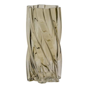 Vase – Vase, mundgeblasenes Glas, rauchgrün, ø12,5x25 cm