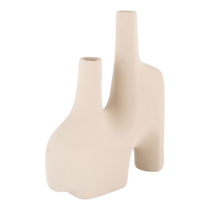 Vase - Vase, Keramik, Sand, 23,5x8x27 cm – Bild 3