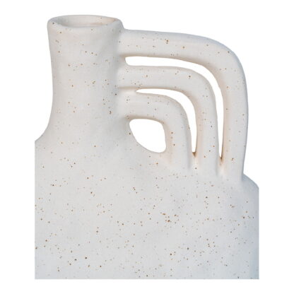 Vase - Vase, Keramik, beige, 18,5x8x19,5 cm – Bild 3