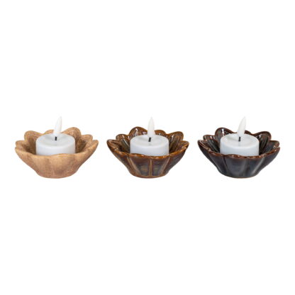 Schüssel - Schüssel, Keramik, Beige/Braun/Dunkelbraun, ø8,5x3,5 cm, 3er-Set – Bild 2