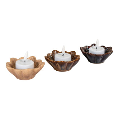 Schüssel - Schüssel, Keramik, Beige/Braun/Dunkelbraun, ø8,5x3,5 cm, 3er-Set – Bild 4