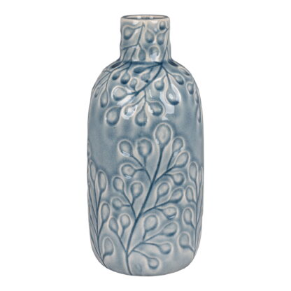 Vase - Vase, Keramik, blau, ø12x26 cm