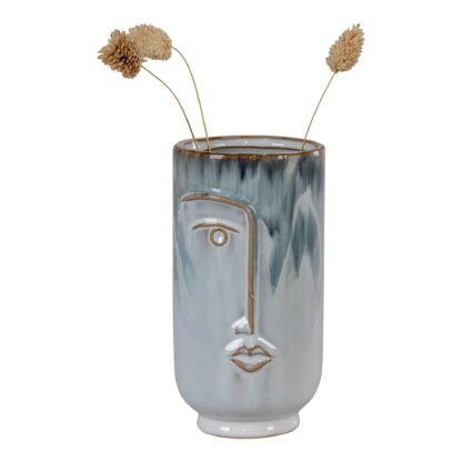 Vase - Vase, Keramik, blau, ø9x17 cm – Bild 2