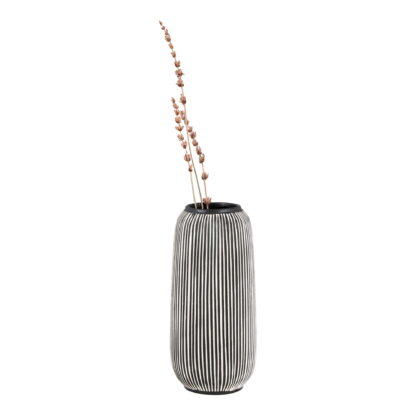 Vase - Vase, Keramik, schwarz/weiß, ø9,5x20 cm – Bild 2