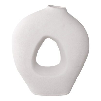 Vase - Vase, Keramik, weiß 24x10,5x27,8 cm