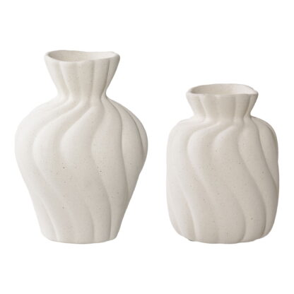 Vase - Vase, Keramik, weiß, 2er-Set