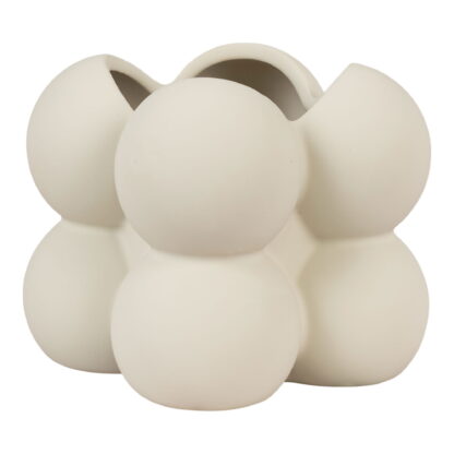 Blumentopf - Blumentopf, Keramik, grau, 9x9x8 cm – Bild 3