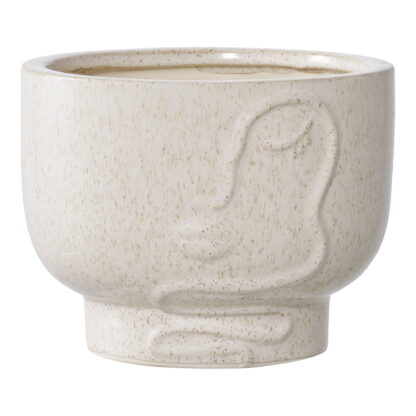 Blumentopf - Blumentopf, Keramik, beige ø15x12 cm