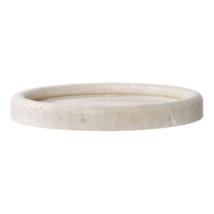 Tablett - Tablett, Travertin, natur ø25,5 cm