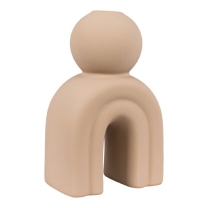 Kerzenhalter - Kerzenhalter, Keramik, braun, 10,5x6,5x17 cm – Bild 3