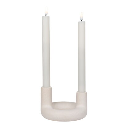 Kerzenhalter - Kerzenhalter, Keramik, beige, ø13x8,5 cm – Bild 2