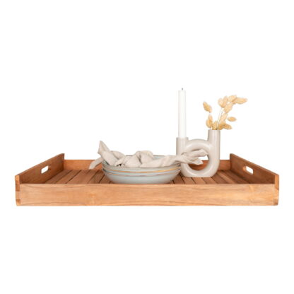 Faro Tablett - Tablett, Teak, Natur, 58x38 cm – Bild 2