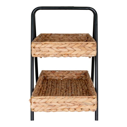 Alfaro Tablett – Tablett aus Wasserhyazinthe und Metall, natur/schwarz, 42 x 23 x 43,5 cm – Bild 3