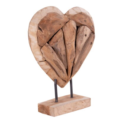 Almada Heart - Dekoherz, Teak, Natur, H30 cm – Bild 2