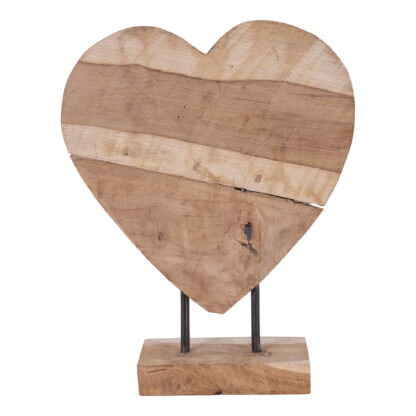 Almada Heart - Dekoherz, Teak, Natur, H30 cm – Bild 3