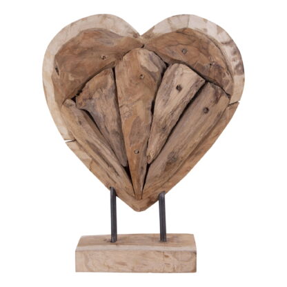 Almada Heart - Dekoherz, Teak, Natur, H30 cm