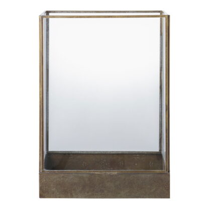 Manali Laterne – Laterne, Metall/Glas, Antik-Messing-Optik