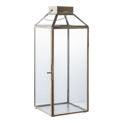 Mysore Laterne – Laterne, Metall/Glas, Antik-Messing-Optik – Bild 2
