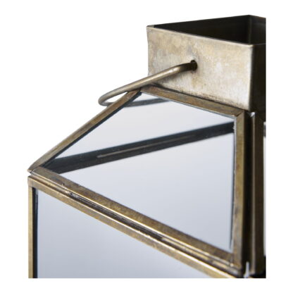 Mysore Laterne – Laterne, Metall/Glas, Antik-Messing-Optik – Bild 3