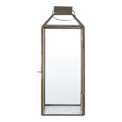 Mysore Laterne – Laterne, Metall/Glas, Antik-Messing-Optik