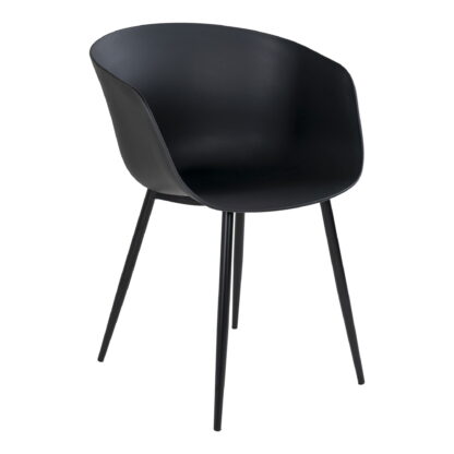 Roda Dining Chair – Esszimmerstuhl, schwarz mit schwarzen Beinen