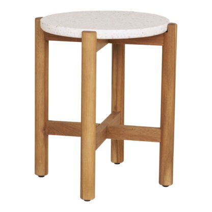 Terracina Beistelltisch – Beistelltisch, Akazie/Terrazzo, Natur ø37x46 cm