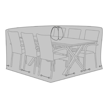 Luxusbezug – Luxusbezug für Tisch mit 6 Stühlen, 210 g/m2 600D Polyester PU-beschichtet, wasserabweisend, schwarz – Bild 2