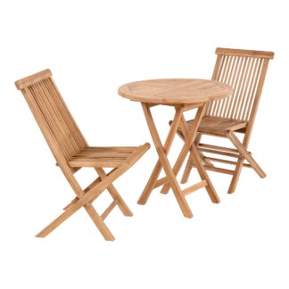 Oviedo und Toledo Gartenset – Beistelltisch und 2 Esszimmerstühle