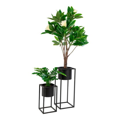 Marla Flowerpots - Blumentöpfe, Stahl, schwarz, 2er-Set – Bild 2