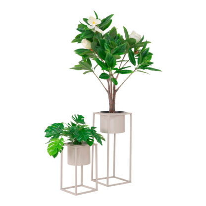 Marla Flowerpots - Blumentöpfe, Stahl, beigegrau, 2er-Set – Bild 2